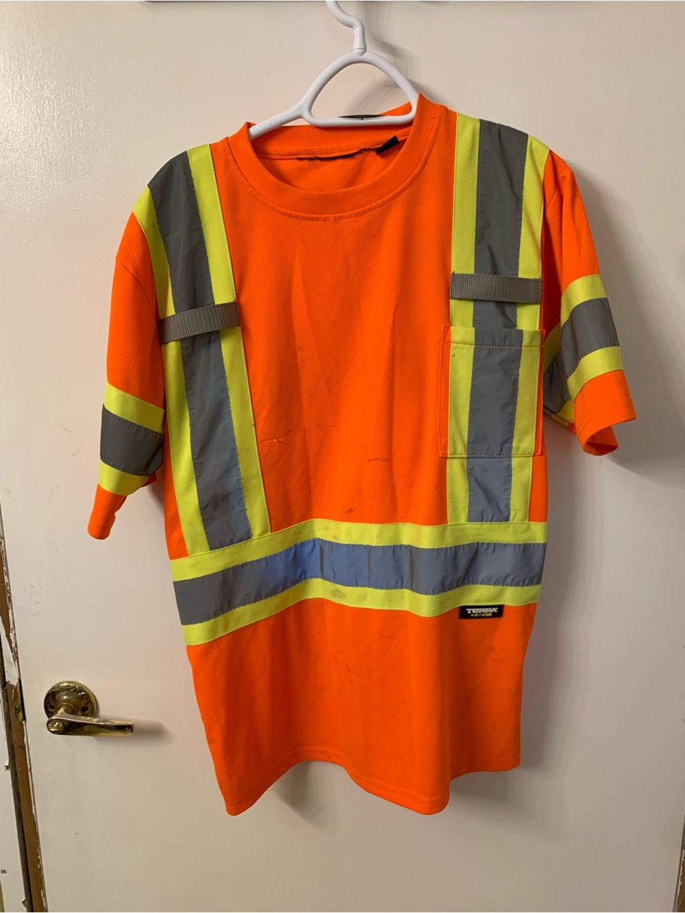 High-Visibility Orange Safety Tee with Reflective Striping